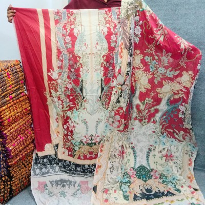 Premium Jom Jom Swiss Lawn Three-piece for Women.