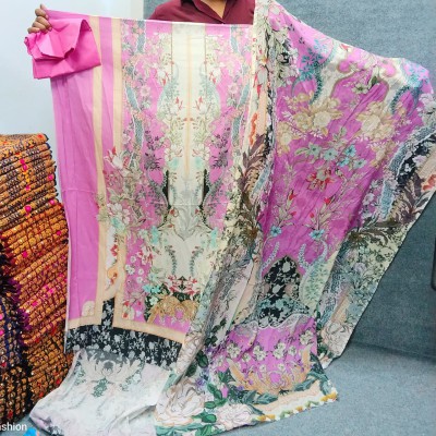 Premium Jom Jom Swiss Lawn Three-piece for Women.