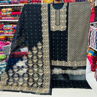 Trendy Kashmiri Cotton three piece by kalamkari-Unstitched cotton for Women