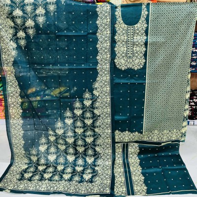 Trendy Kashmiri Cotton three piece-Unstitched cotton for Women