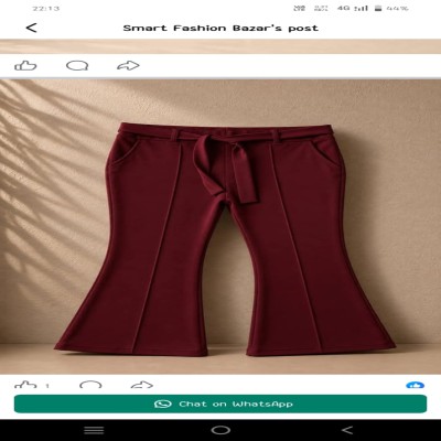 Exclusive ladies fita pant by Ruma Juma fabric